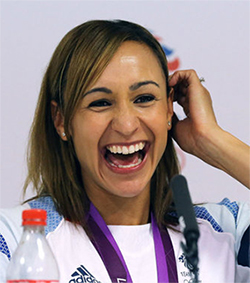 Jessica Ennis with straight hair