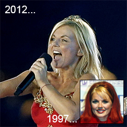 Geri Halliwell 2012 and 1997