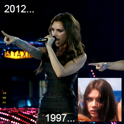 Victoria Beckham 2012 and 1997
